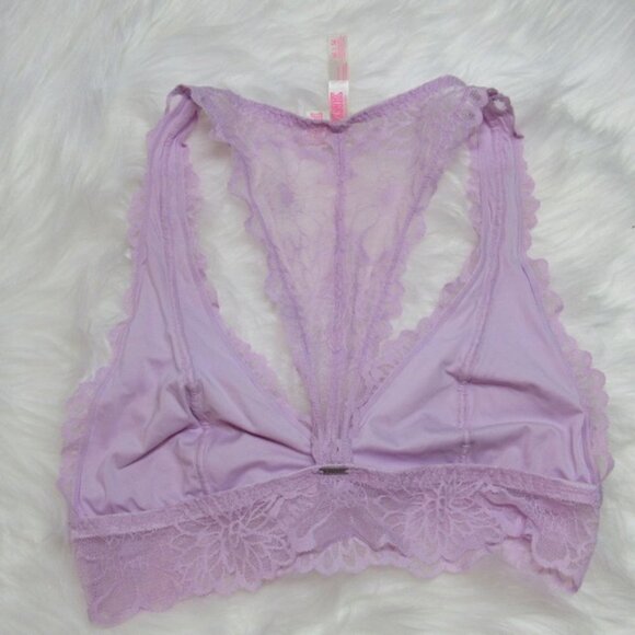 PINK Lavender Lace T-Back Bralette - Picture 2 of 3